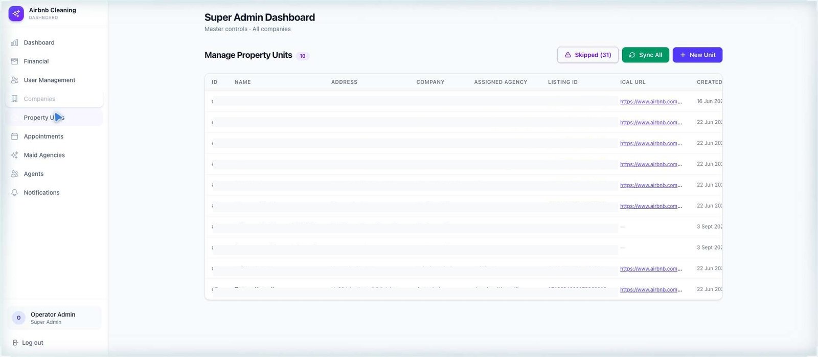 Privacy-safe property availability screen